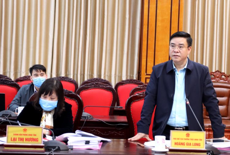 Lãnh đạo tỉnh nghe nhà đầu tư báo cáo ý tưởng đầu tư một số dự án tại huyện Vị Xuyên