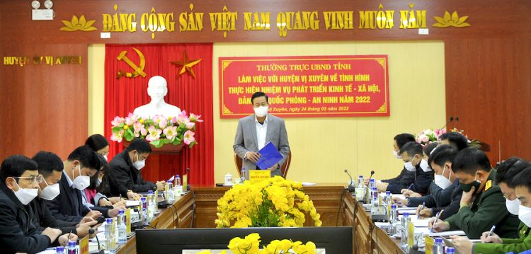 Thường trực UBND tỉnh làm việc với huyện Vị Xuyên