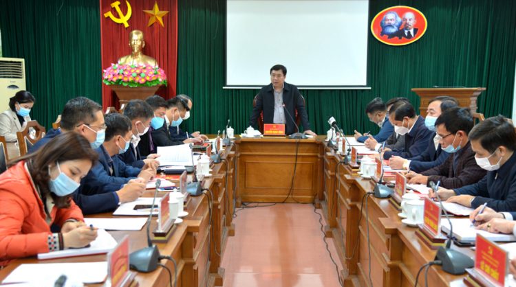 Đoàn công tác của BTV Tỉnh ủy làm việc với BTV Thành ủy Hà Giang
