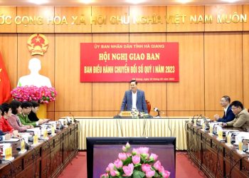 Ban điều hành chuyển đổi số tỉnh giao ban quý I.